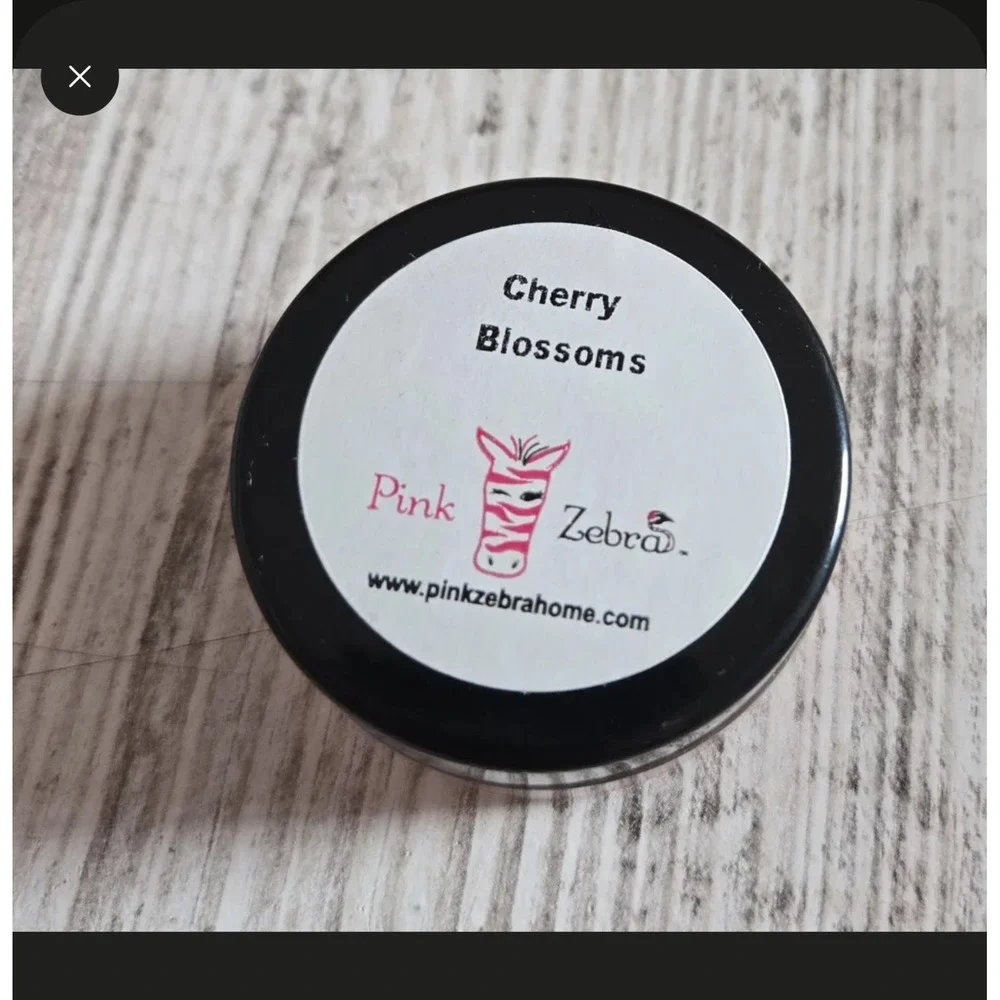 Pink Zebra Cherry Blossom Sprinkles Partial Jar 1 1/8 oz with Container Wax...